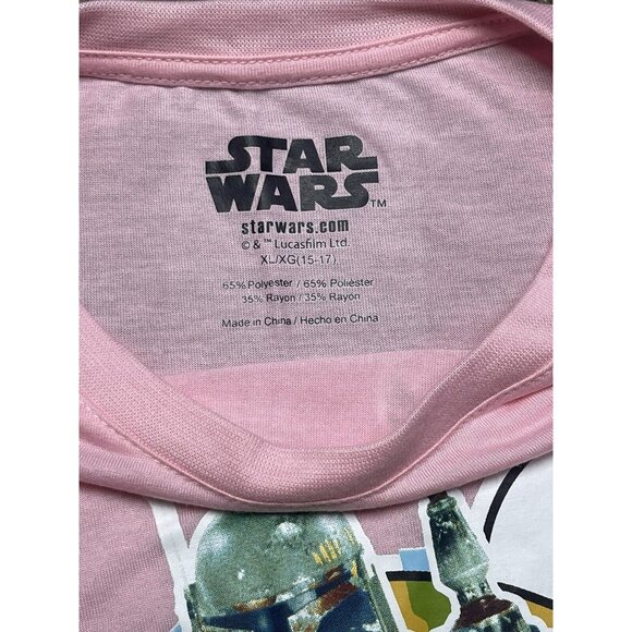 STAR WARS BOBA FETT T Shirt Short Sleeve Juniors Teen Girls Size XL - Picture 4 of 5